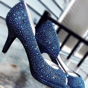 Crystalized blue heels